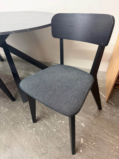 Modern Oval Faux Marble Dining Table with 5 Chairs #2424