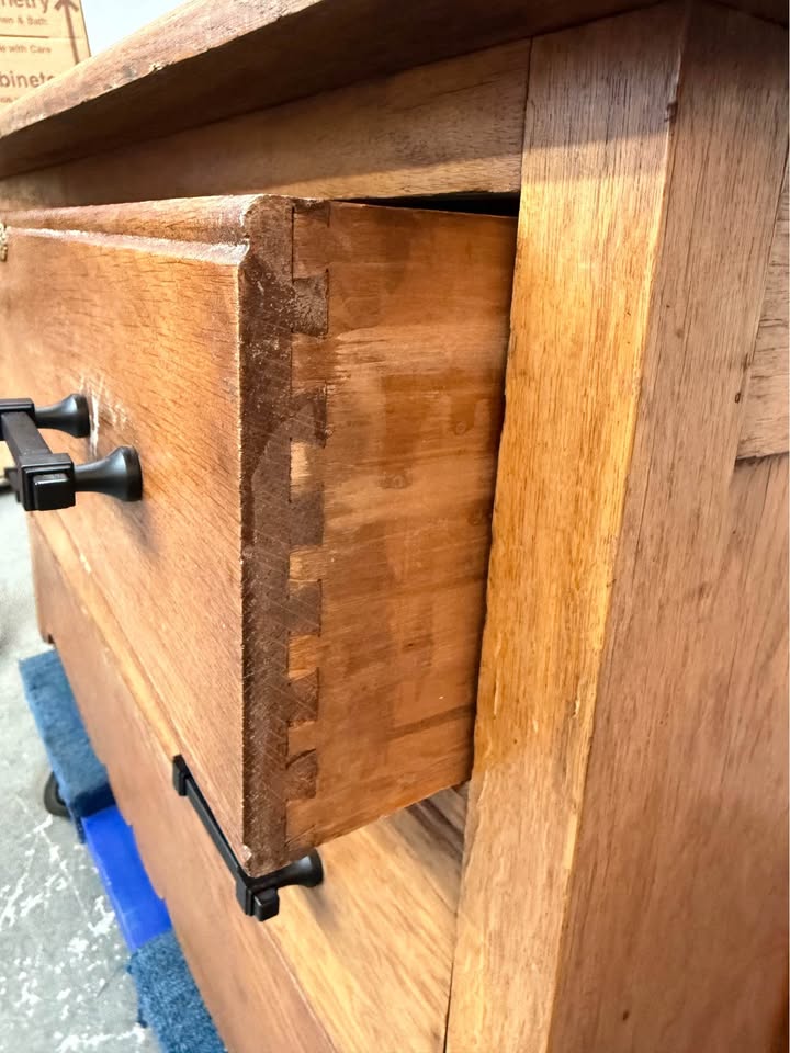 Vintage Oak Two-Drawer Dresser #2344