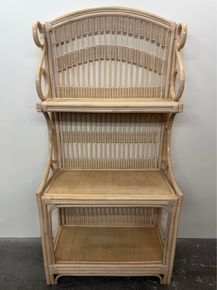Vintage Rattan Baker's Rack #2443
