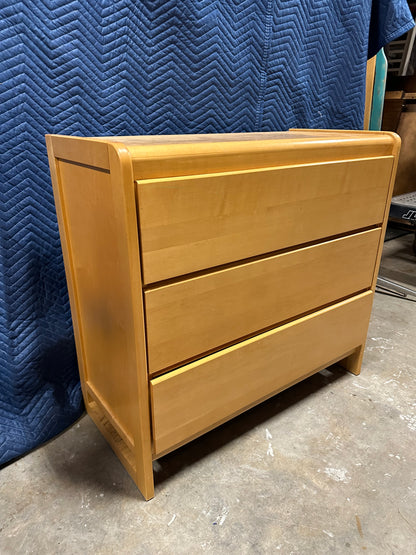 Veneered Oak Wood 3 Drawer Dresser #0706