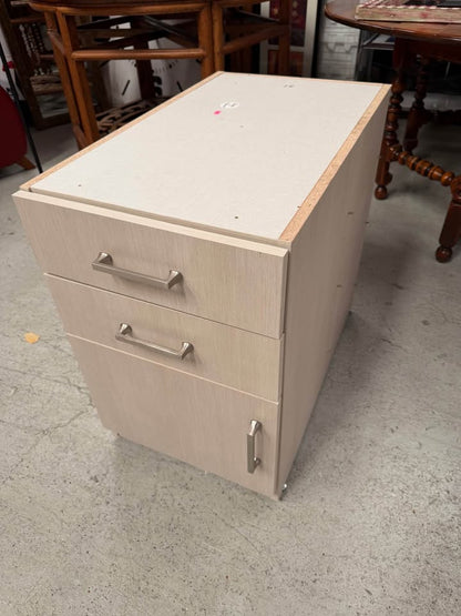 Light Wood Office Desk and Storage Cabinet Set #2356