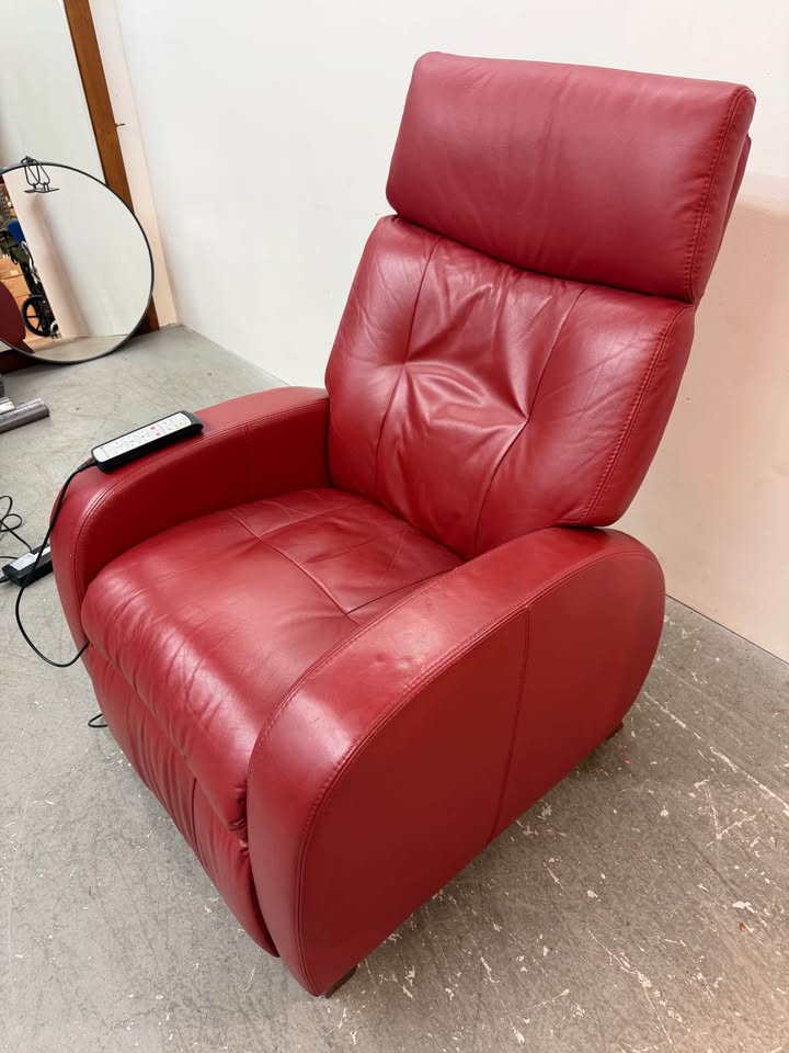 Positive Posture Red Leather Power Recliner #2231