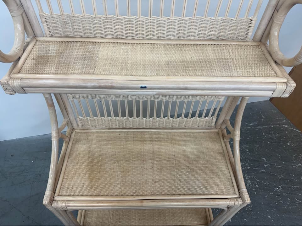 Vintage Rattan Baker's Rack #2443