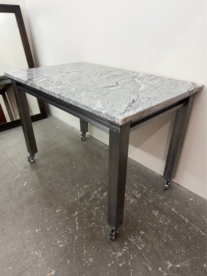 Custom Made Granite Top Industrial Rolling Table #2466