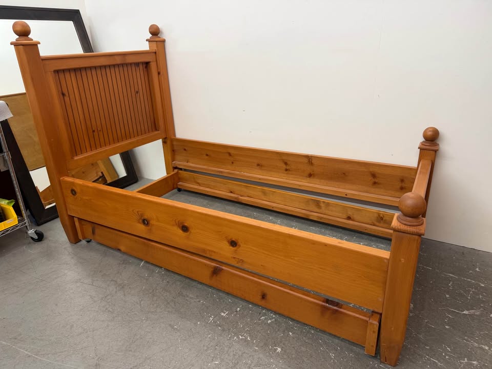 Solid Pine Twin Trundle Bed Frame #2448
