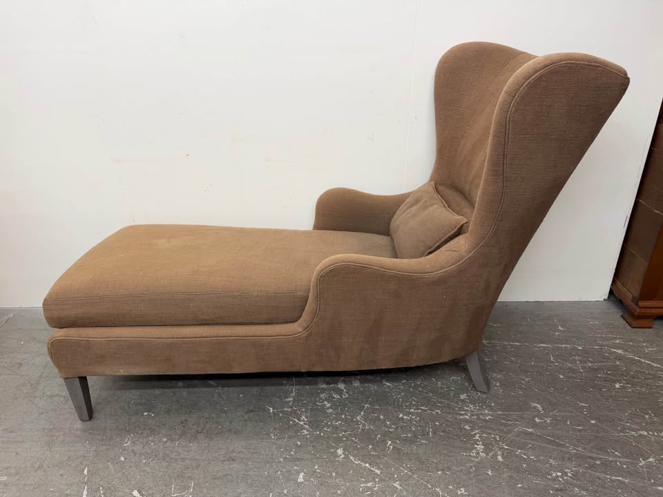 Custom By Lee Furniture Brown Wingback Chaise Lounge #2384