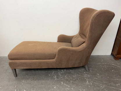 Custom By Lee Furniture Brown Wingback Chaise Lounge #2384