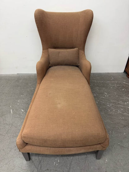 Custom By Lee Furniture Brown Wingback Chaise Lounge #2384