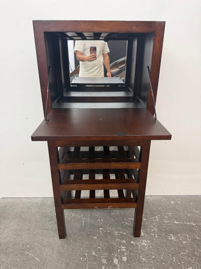Faux Wood Bar Cabinet with Wine Rack/Mirror #2470