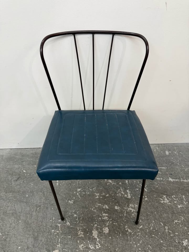Mid-Century Modern Blue Side Chair #2389