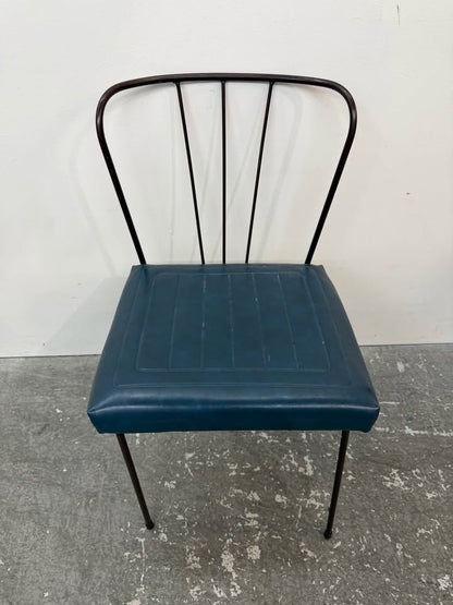 Mid-Century Modern Blue Side Chair #2389