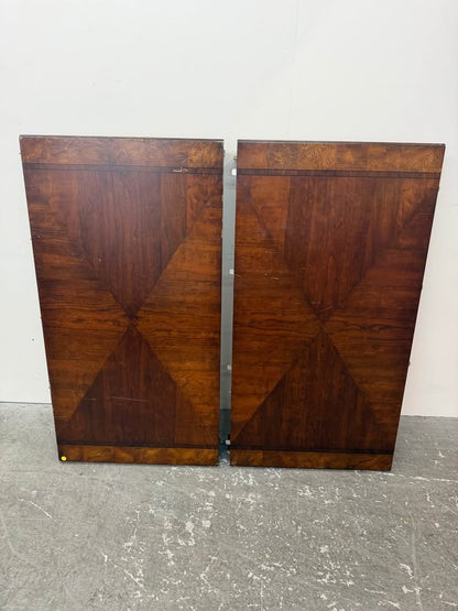 Ethan Allen Wood Parquetry Top Dining Table with Drawers and 8 Matching Chairs #2489