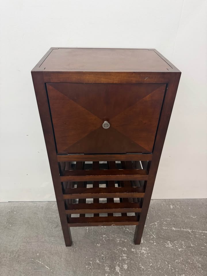 Faux Wood Bar Cabinet with Wine Rack/Mirror #2470