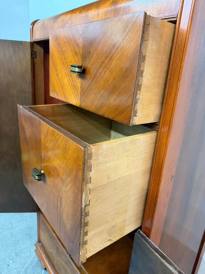 Art Deco Waterfall Chifforobe Gentleman's Wardrobe Chest #2481