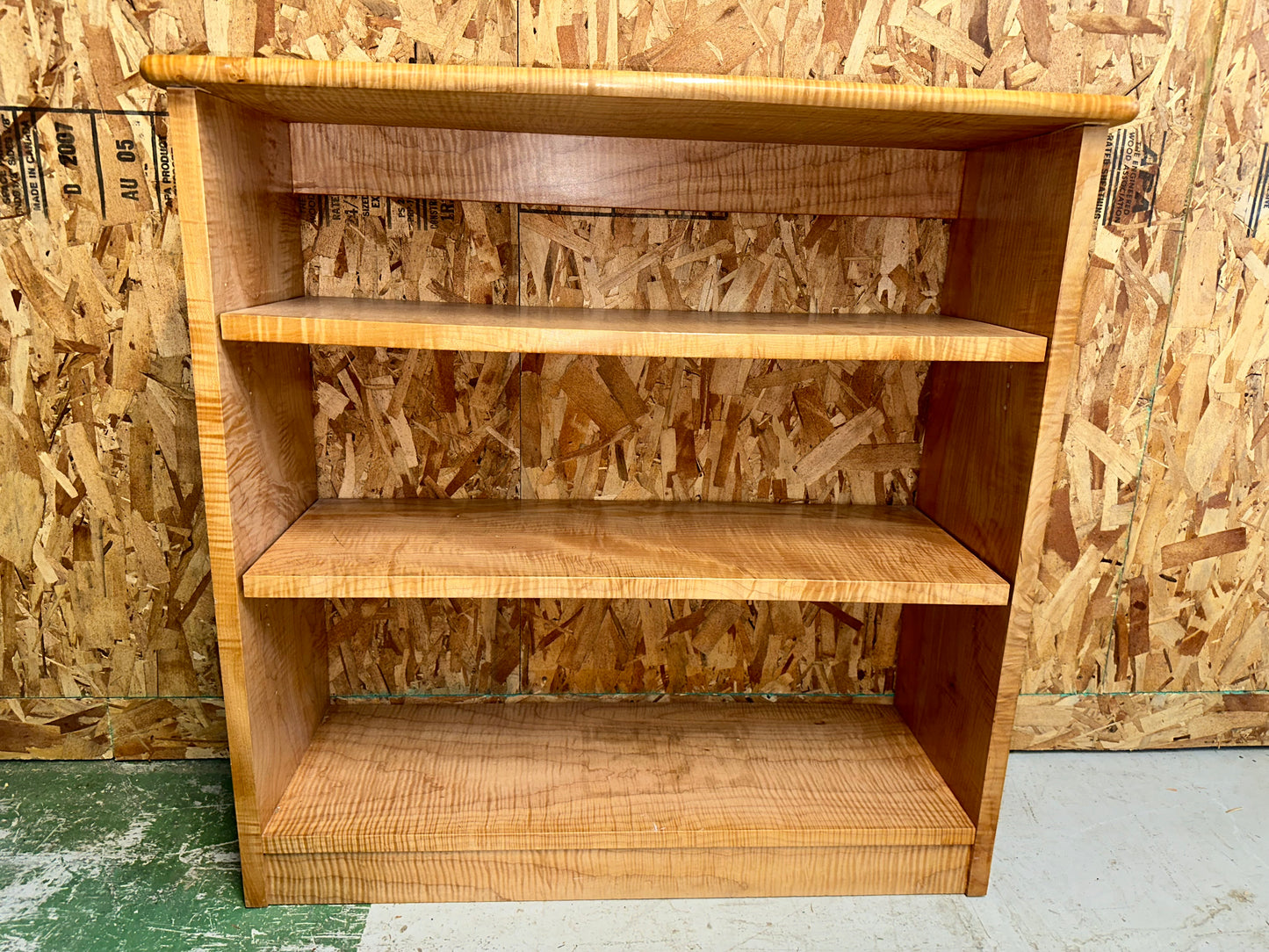 Mid Century Solid Maple 4 Tier Bookshelf #0828