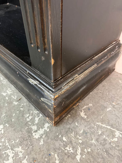 Black Arched Top Bookcase with Gold Stenciling #2477