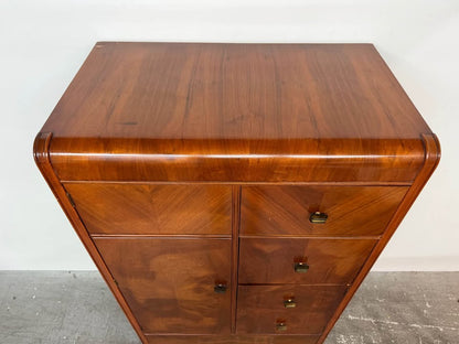 Art Deco Waterfall Chifforobe Gentleman's Wardrobe Chest #2481