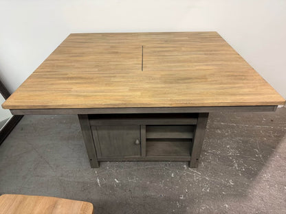 Counter Height Storage Dining Table with Butterfly Leaf and 6 Matching Stools #2484