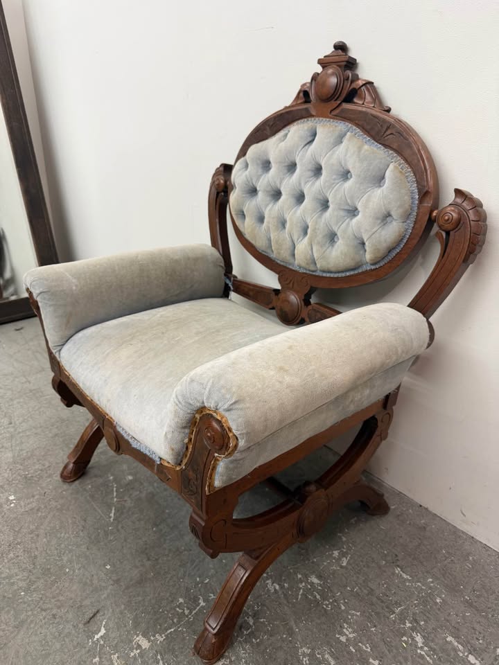 Victorian Carved Wood Parlor Chair #2488
