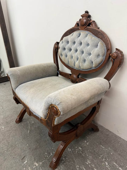 Victorian Carved Wood Parlor Chair #2488