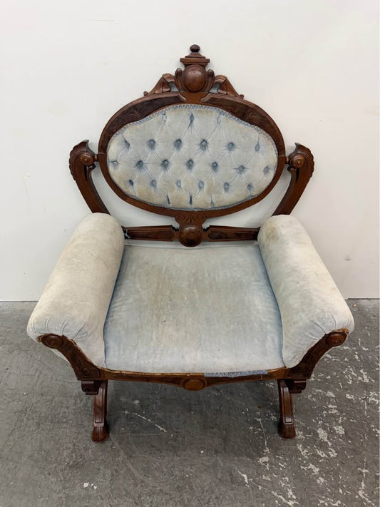 Victorian Carved Wood Parlor Chair #2488