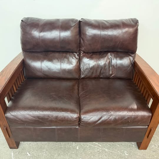 Ashley Mission Style Leather Sofa/Loveseat And Recliner #2490