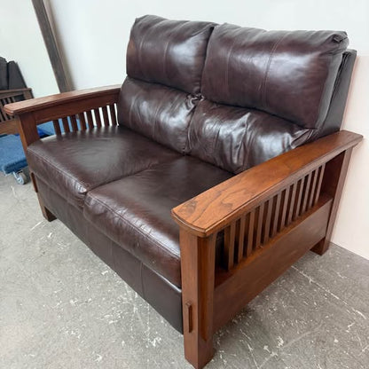 Ashley Mission Style Leather Sofa/Loveseat And Recliner #2490