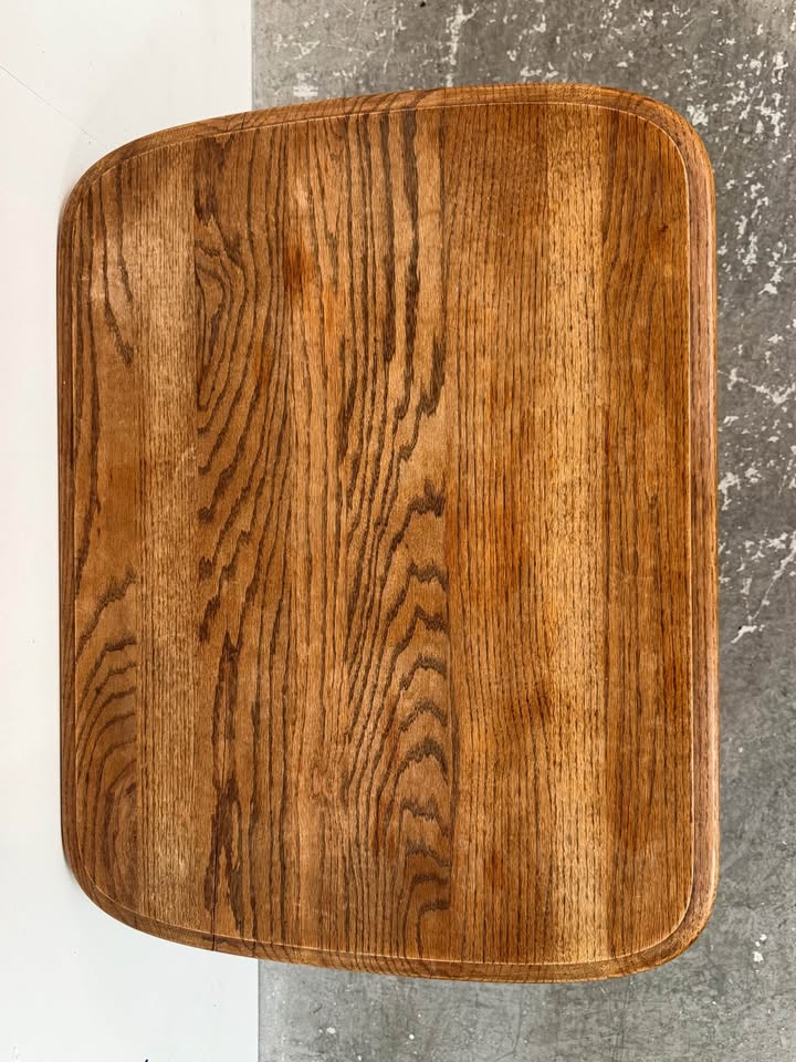 Oak Side Table with Lower Shelf #2511