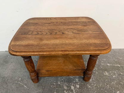 Oak Side Table with Lower Shelf #2511