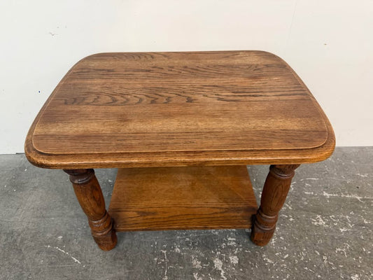 Oak Side Table with Lower Shelf #2511