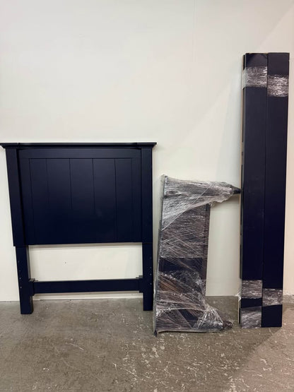 Set of 2 Matching Bassett Furniture Navy Blue Twin Bed Frame #2524