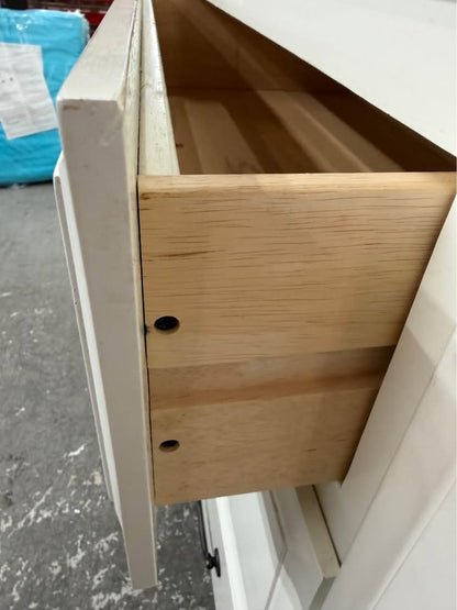 White Wooden Hutch with Drawers and Cabinet #2553