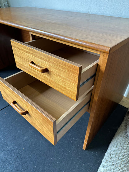 Mid Century Teak Veneered Office Desk #0420