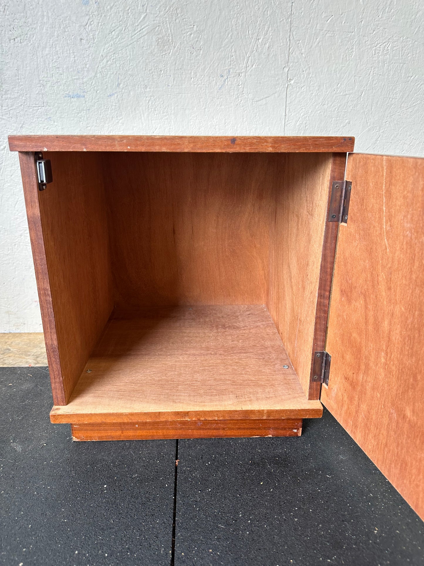 Danish Mid Century Teak Cube Nightstand