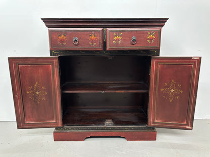 Tibetan Style Hand Painted Wooden Cabinet #1078