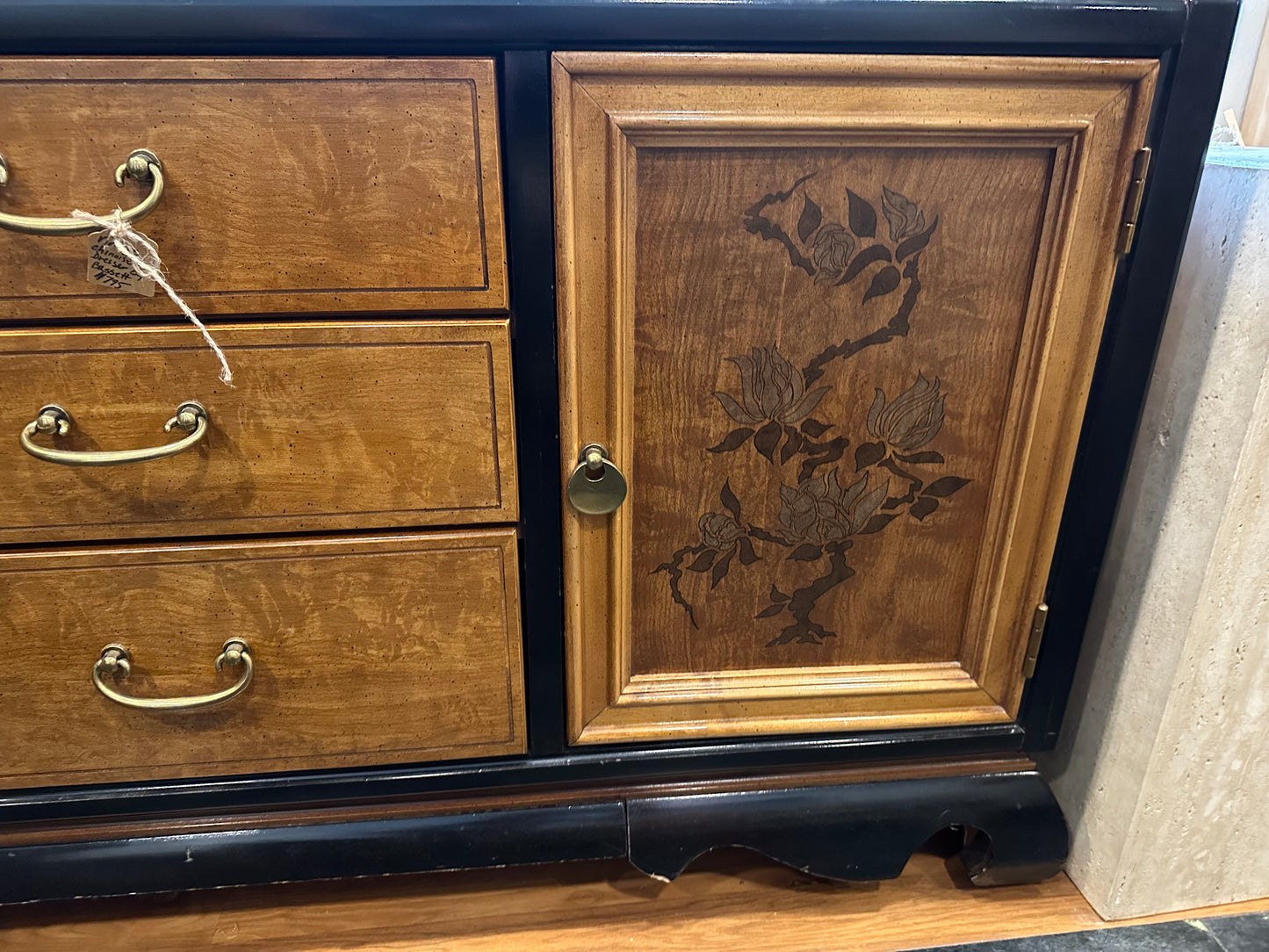 Vintage Bassett Chinoiserie Credenza #0735