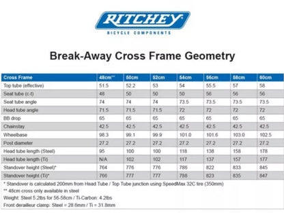 Ritchey Breakaway Cross Frame Travel Bike 60cm #0628