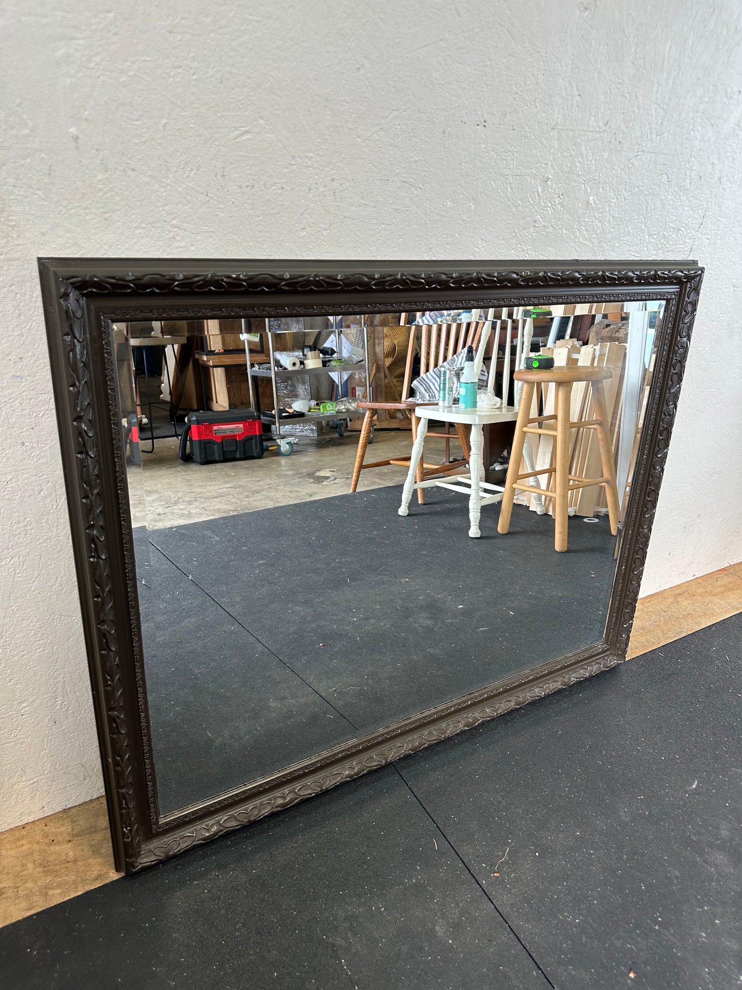 Decorative Frame Dark Resin Rectangular Mirror #0669