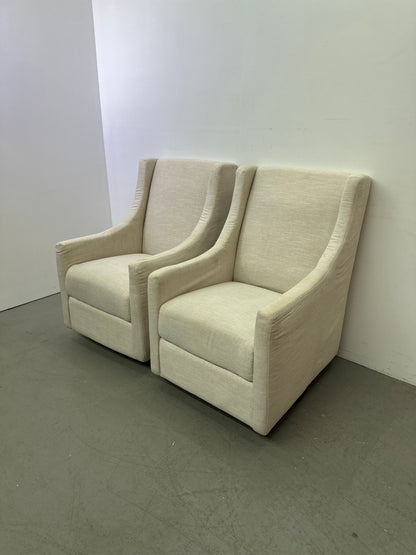 Set of 2 Fabric Swivel Rocker Chairs