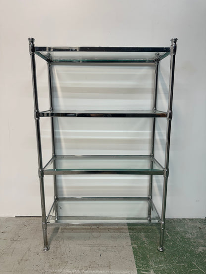 Modern Chrome and Glass Etagere
 #0893