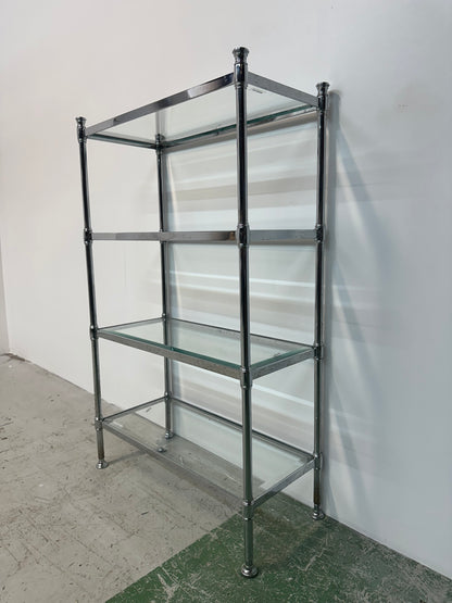 Modern Chrome and Glass Etagere
 #0893