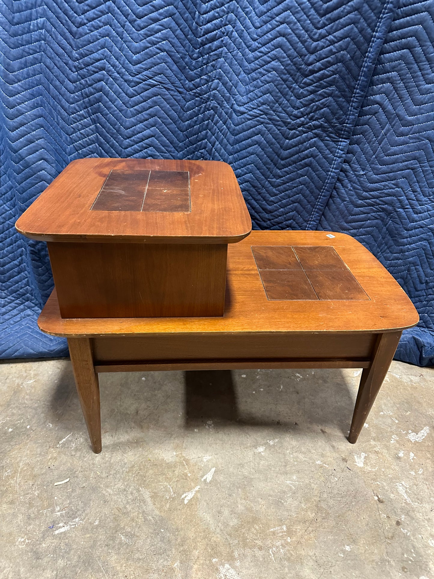 Mid Century Bilevel End Table #0707