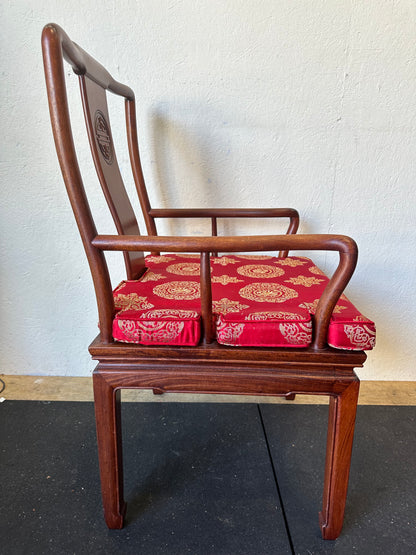 Vintage Solid Rosewood Ming Styled Oriental Dining Chair Set of 8