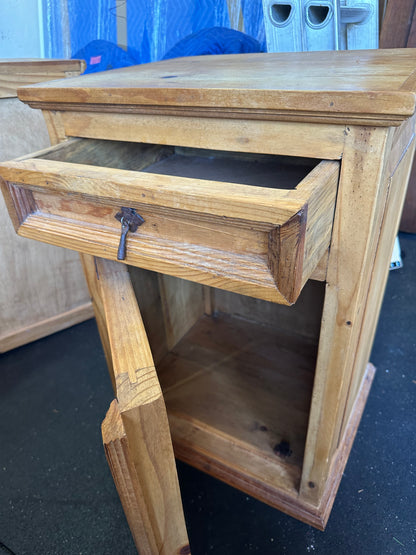 Rustic Pine Spanish Bed Side Tables #0791