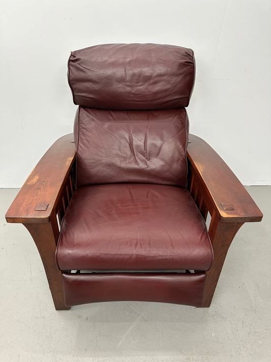 Stickley Mission Oak Leather Recliner #1053