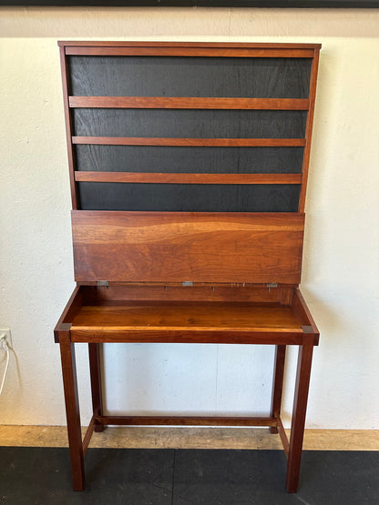 Antique Slant Top Solid Oak Wall Desk #0585