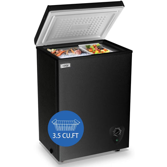 Hanai Black Compact Chest Freezer, Boxed #2616