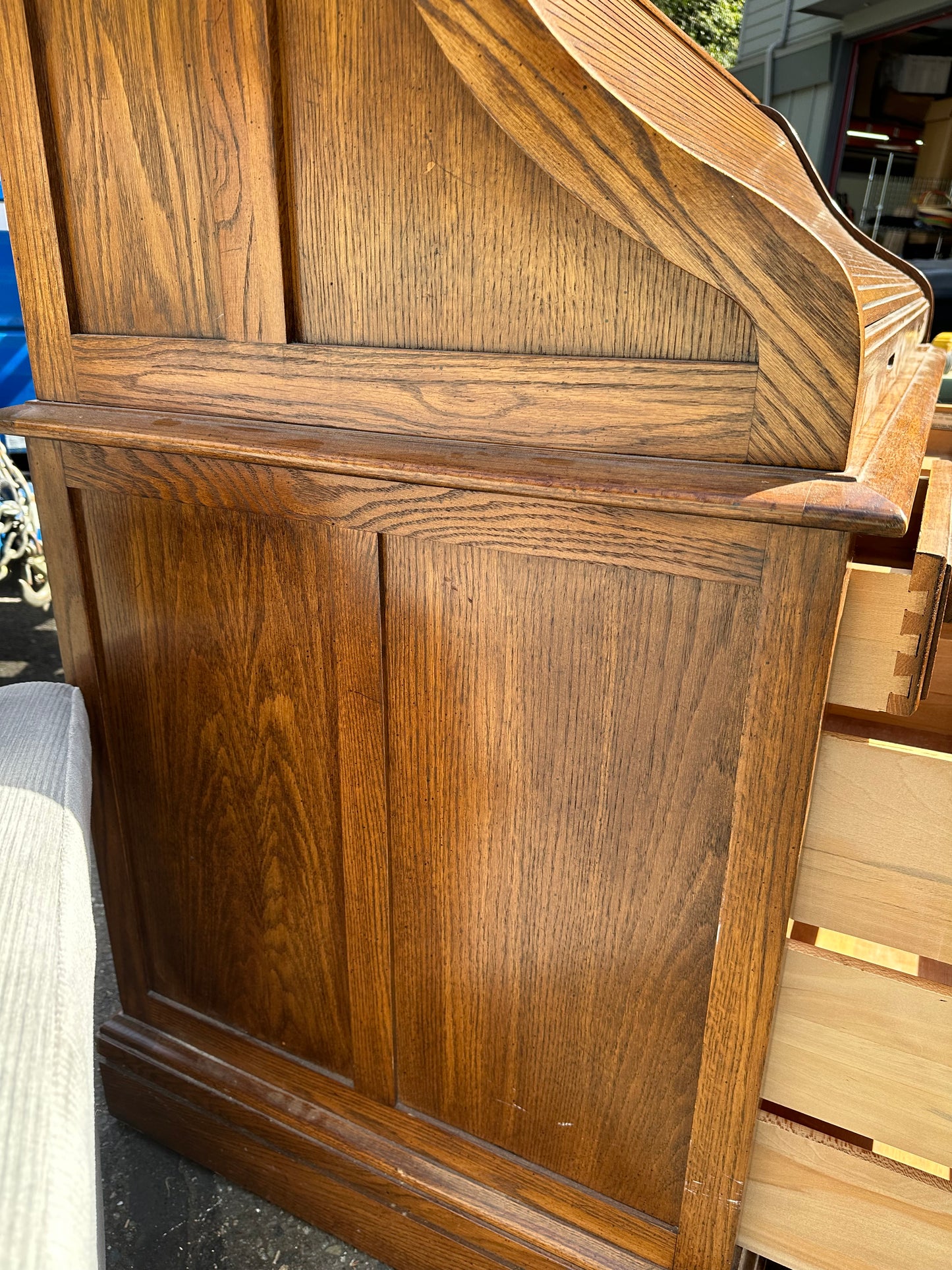 Jasper Cabinet Company Antique Oak Roll Top Desk and Chair #0756