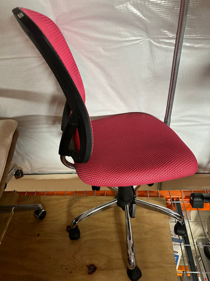 Pink Mesh Rolling Office Chair #0254