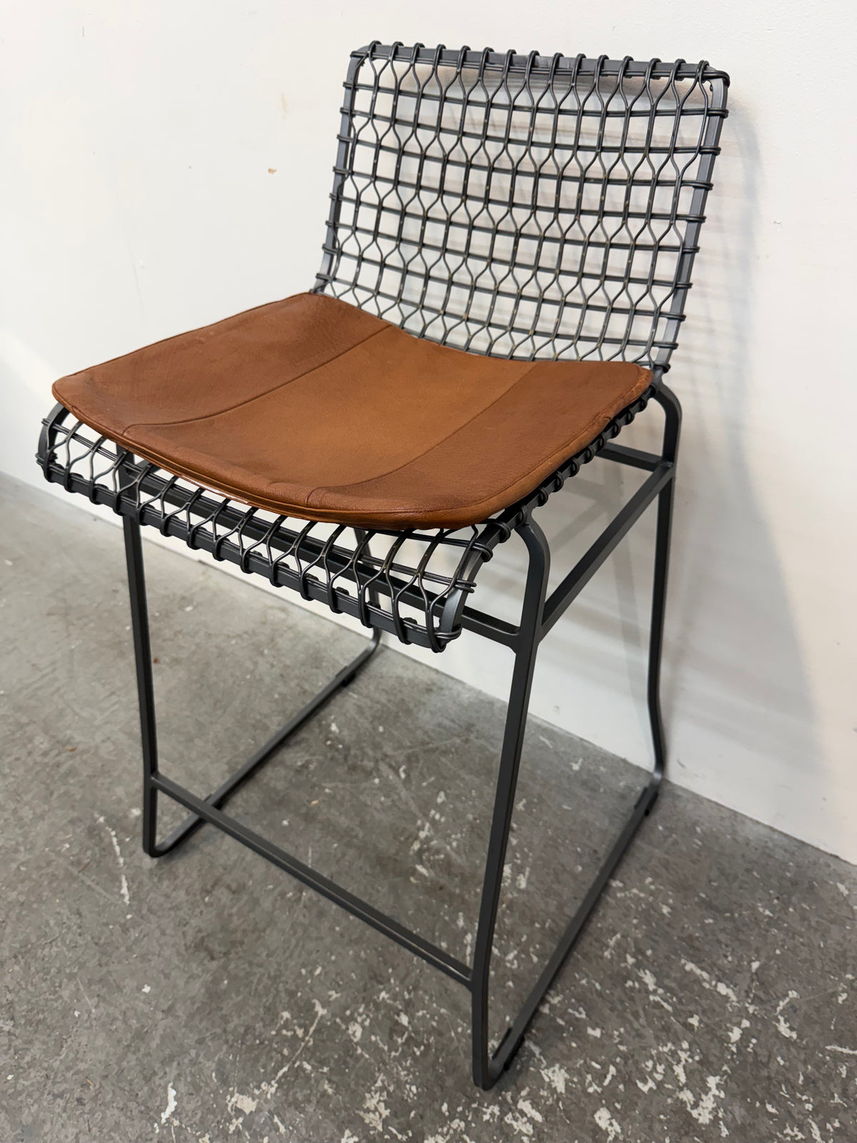 Crate & Barrel Tig Woven Wire Counter Stools Set of 4 #2561
